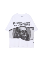 Футболка з принтом доллара біла