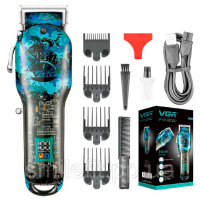 Акумуляторна машинка для стрижки VGR V-685, 4 насадки