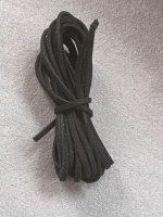 Шнур замшевый/ ширина 3 мм/ черный/ 3 метра