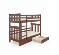 Двухъярусная детская кровать Mebigrand Скандинавия Мини Орех лесной 80х190 см с ящиками (DMBG-2370)