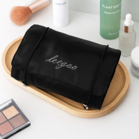 Косметичка для макияжа портативная, 4 съемных отделения на липучках, черная