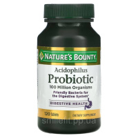Пробіотик з ацидофільними лактобактеріями, Acidophilus Probiotic, Nature's Bounty, 120 таблеток