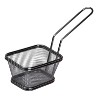 Корзина сервировочная для подачи картофеля фри и снеков 10.5×9×5.5 см Черная HP-19-4-S-B