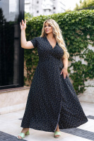Довга літня сукня у квітковий принт «Bestie» | Норма і батал | Розпродаж моделі Чорний, 46