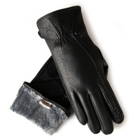 PODIUM Перчатка Женская кожа-олень Holms F4-25-239 black махра