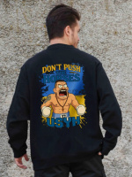 Утеплений оверсайз світшот на флісі з принтом Without Usyk Black