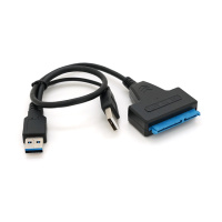 Кабель Usb 3.0 AM + USB 2.0 to SATA black 0.1m для HDD/SSD дисков