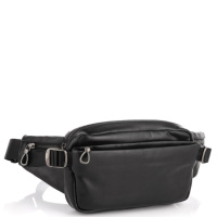 Сумка на пояс з натуральної шкіри чорна 71001A