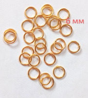 Соединительные колечки. Размер - 6 мм. Упаковка - 5 грамм. Цвет лимонное золото