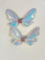 Патчи «Бантик-бабочка» Цвет - белый с отливом. Размер - 7,5см×5,2см. Цена указана за 1 шт