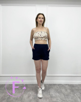 Літній жіночий топ з рюшами «Ruffie» | Розпродаж моделі 42, Бежевий, У трійках