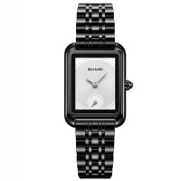Жіночий класичний годинник Skmei 2670BKSI Black-Silver з мінеральним склом та металевим браслетом