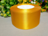 Атласная лента/ 5 см/ 23 метра/ золотой