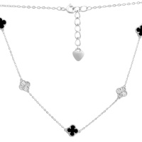Серебряное колье CatalogSilver с натуральным ониксом, вес изделия 5,19 гр (60002140) 500 размер