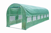 Садова теплиця 9 м² (4,5 × 2 × 2 м) з вікнами, армована плівка UV-4, Зелена (Польща)