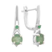 Серебряные серьги CatalogSilver с натуральным изумрудом 1.632ct (2179924)