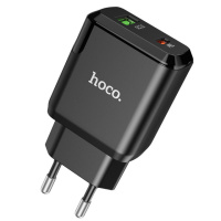 Зарядний пристрій Hoco N5 Favor 20W PD+QC3.0 (1USB/1Type-C/3A) (Чорний) - купити в SmartEra.ua