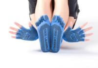 Набір для йоги Gecko RAO: рукавички + шкарпетки 2 в 1 блакитний