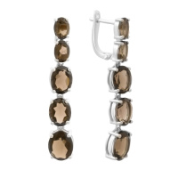 Серебряные серьги CatalogSilver с натуральным раухтопазом (дымчатым кварцем) 14.383ct (2177814)