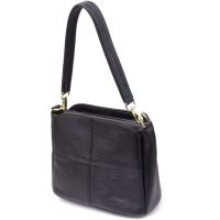 Классическая кожаная сумка для женщин с тремя отделениями Vintage 22978 Черный