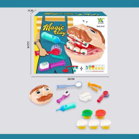 Тісто для ліплення 2935 B (60) стоматолог, 5 кольорів тіста, бормашина на батарейках, в коробці