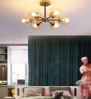 Люстра потолочная на 6 лампочек 26591 Латунь 26х65х65 см.