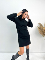 Тепле плаття-худі на флісі «Solo» оптом | Норма і батал I Розпродаж моделі Чорний, 42-44