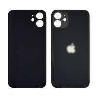 Заднее стекло корпуса для Apple iPhone 11 Black (чёрное) (Big hole)