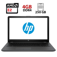 Ноутбук Б-класс HP 255 G6 / 15.6« (1366x768) TN / AMD E2-9000e (2 ядра по 1.5 - 2.0 GHz) / 4 GB DDR4 / 250 GB SSD / AMD Radeon R2 Graphics / WebCam