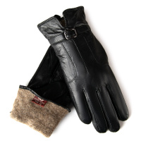 PODIUM Перчатка Женская кожа F1-5912 black шерсть