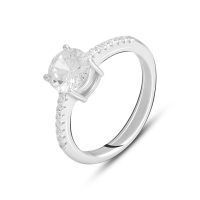 Серебряное кольцо CatalogSilver с фианитами, вес изделия 2,17 гр (2138624) 15 размер