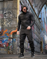 Городской костюм софтшел  NK black 4 ПП8016