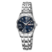 Жіночий годинник Skmei 9370SIBU Silver-Blue зі сріблястим браслетом та синім циферблатом