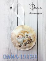 Пошита ялинкова прикраса під вишивку бісером. Гномик