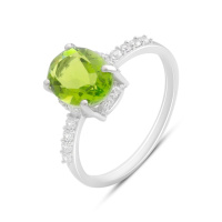 Серебряное кольцо CatalogSilver с хризолітом, вес изделия 1,91 гр (60002176) 18 размер