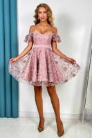 Коктейльна Сукня «Ніжний Гіпюр» 24036 Фрезова