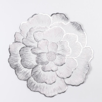 Салфетка круглая для декора и сервировки стола Ø38 (см) Серебристый HP-35-13G