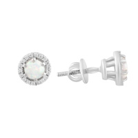 Серебряные серьги CatalogSilver с опалом 2.4ct (2071259)