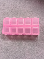 Органайзер мини 8,5х3,8 см на 10 ячеек для мелочей - розовый