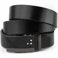 Ремінь чоловічий з ромбами на пряжці 720291 Чорний