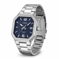 Чоловічий годинник Casio MTP-B195D-2A з синім циферблатом та сталевим браслетом