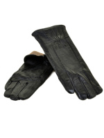 PODIUM Перчатка Женская кожа F24/17 мод8 black шерсть Распродажа