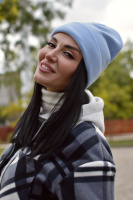 Жіноча зимова шапка на флісі Блакитний