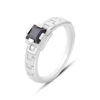 Серебряное кольцо CatalogSilver с натуральным сапфиром 0.75ct, вес изделия 2,71 гр (2168768) 17 размер