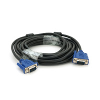 Кабель Merlion VGA 3+2 5m, male to male (папа-папа), 2 феррита, черно-синий, пакет Q100