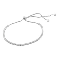 Серебряный браслет CatalogSilver с фианитами, вес изделия 3,13 гр (2176541) adjustable размер