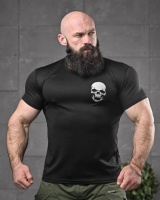 Тактична потоотводяча футболка odin далі бога немає чорна ДЛ6548