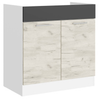 Кухонный модуль под мойку Эверест Эко 800 дуб крафт белый/графит/белый 80х46х82 см (DTM-071020)