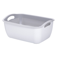 Корзина-друшлак 2 в 1 для мытья овощей, фруктов и зелени 29.5×21×11 (см) Серый HP-45-6G
