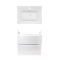 Комплект Qtap тумба підвісна Scorpio 600х585х460 мм White + раковина урізна Albatross 9H QT71SC43966